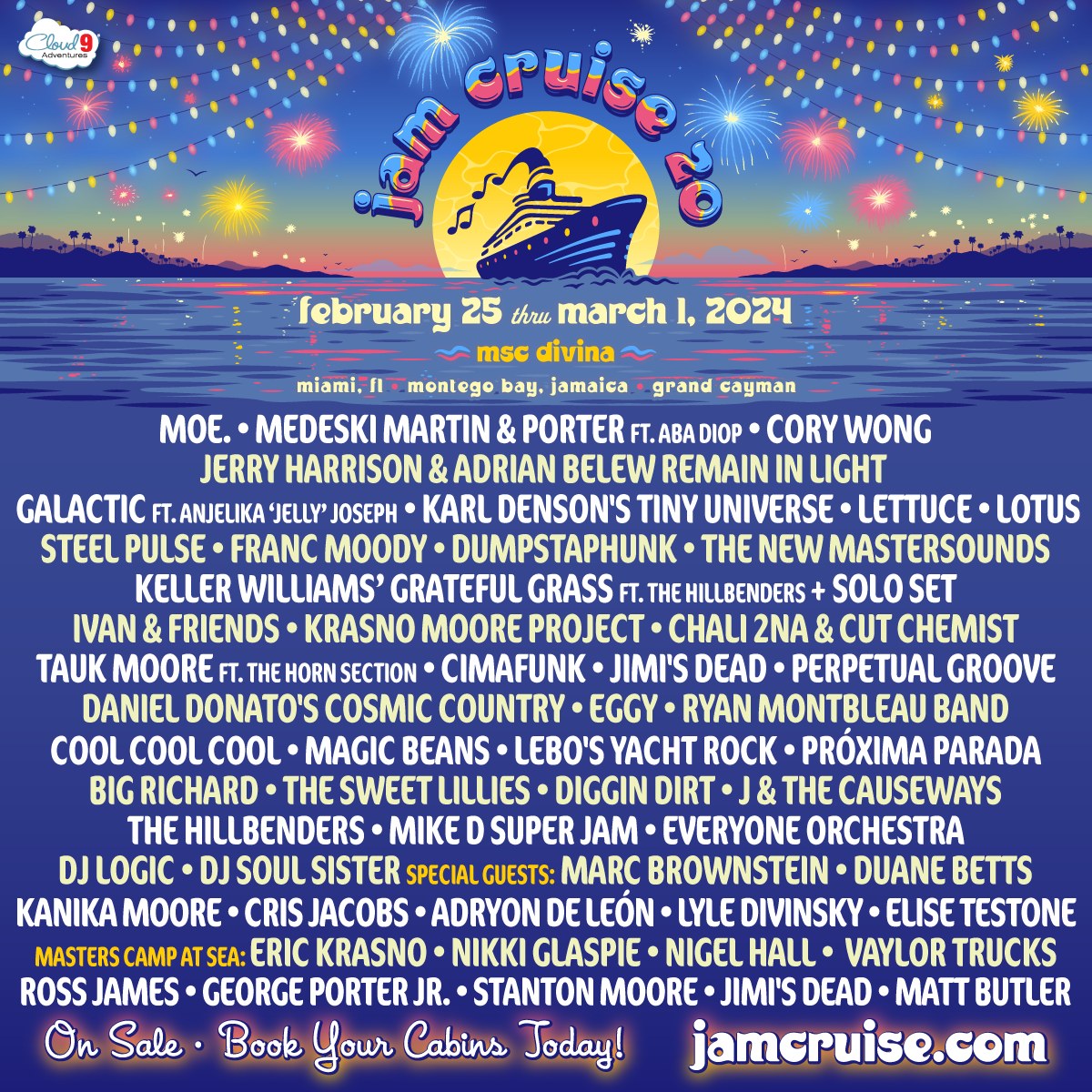 Jam Cruise lineup poster