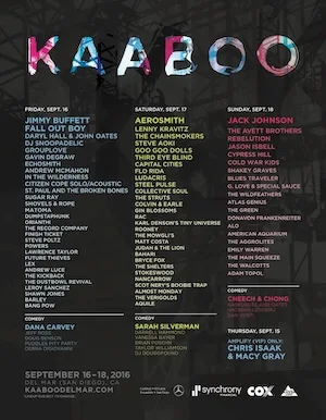 KAABOO San Diego 2016 Lineup poster image
