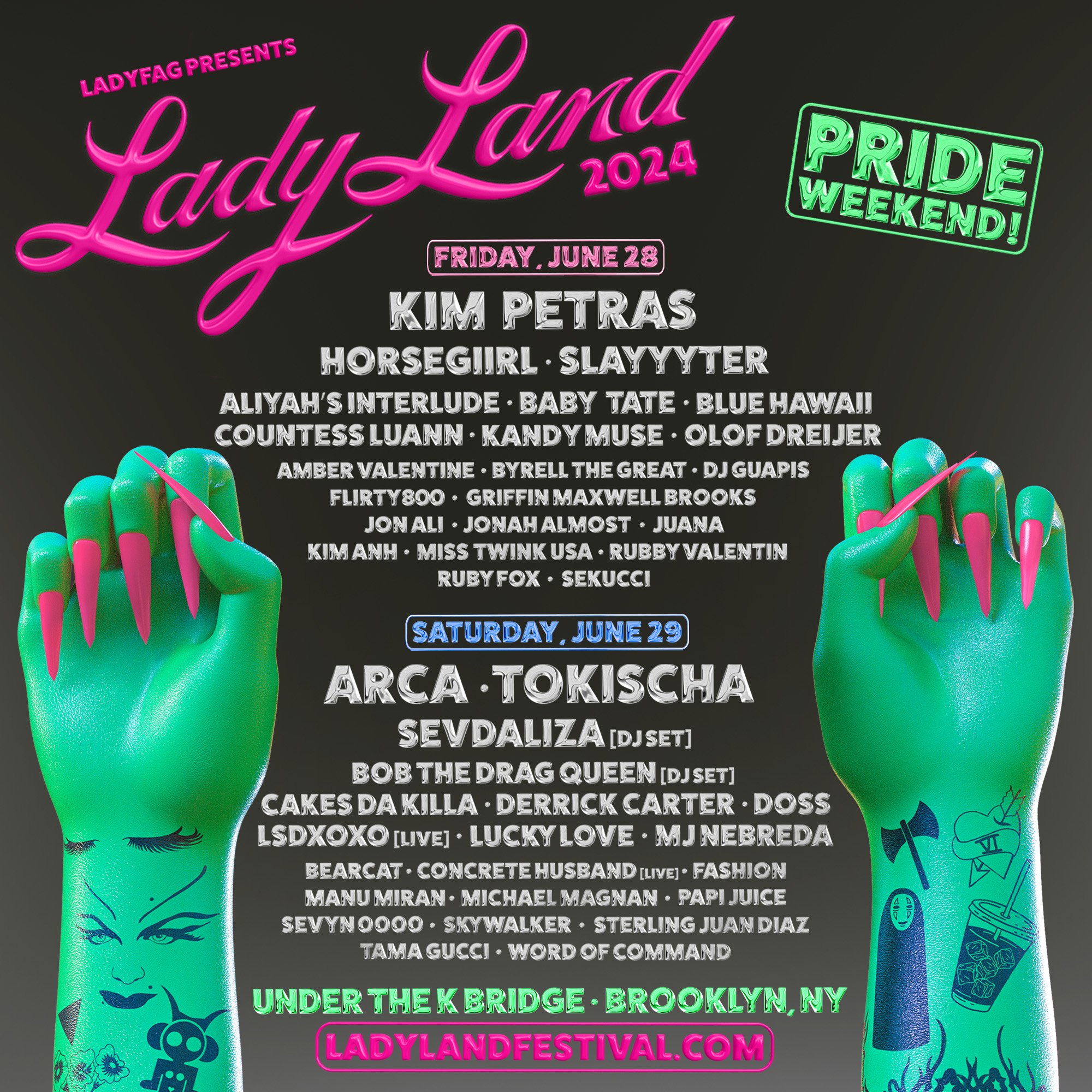 LadyLand Festival 2024 lineup poster