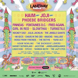 Laneway Festival Perth 2023 Lineup poster image