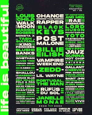 Life Is Beautiful 2019 Lineup poster image