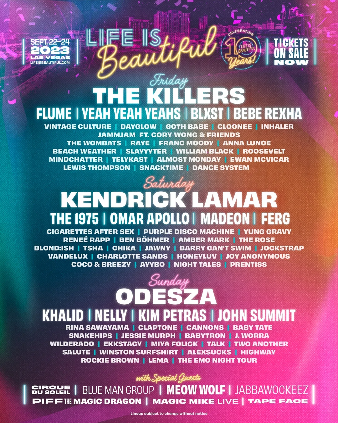Life Is Beautiful 2023 Lineup poster image