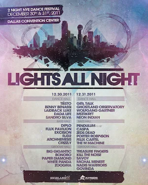 Lights All Night Dallas 2011 Lineup poster image