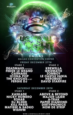 Lights All Night Dallas 2013 Lineup poster image