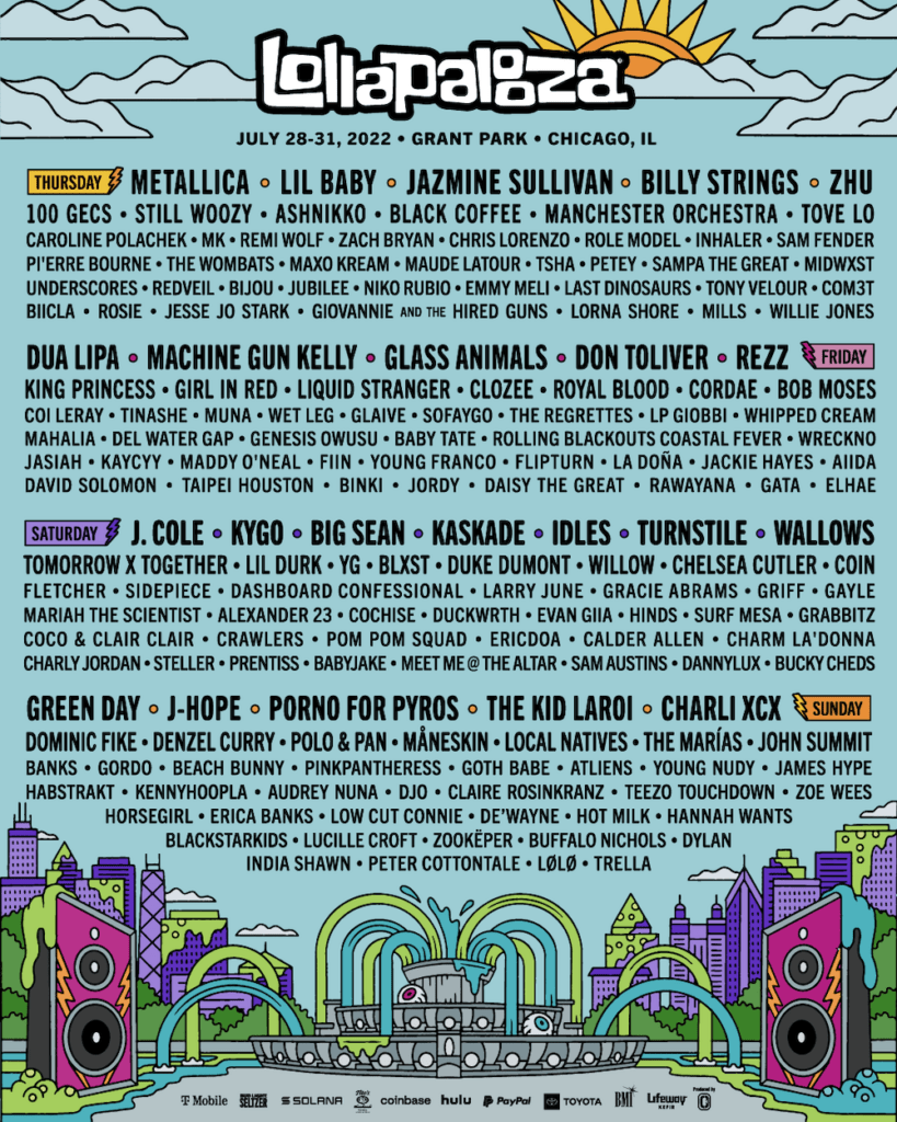 lollapalooza 2022 lineup poster