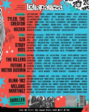 Lollapalooza 2024 Lineup poster image