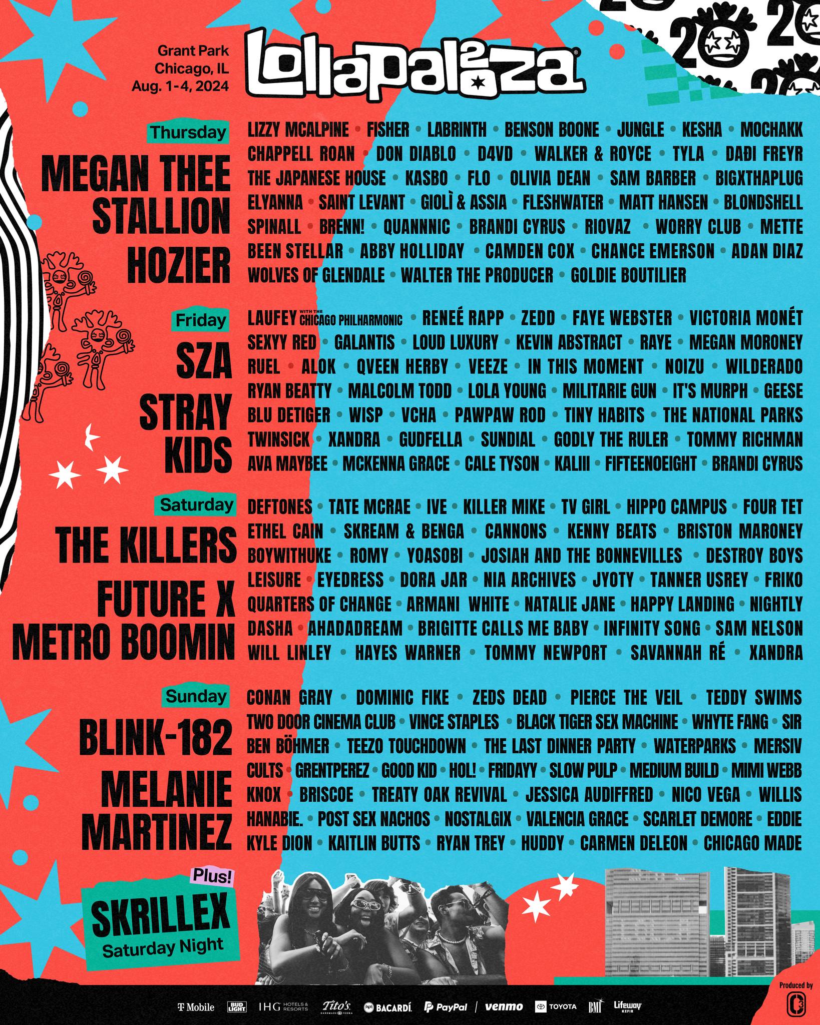 Lollapalooza 2024 lineup poster