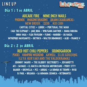 Lollapalooza Argentina 2014 Lineup poster image