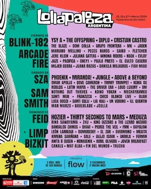 Lollapalooza Argentina 2024 Lineup poster image