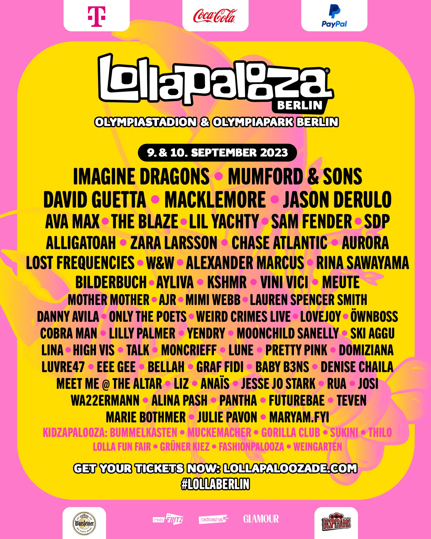 Lollapalooza Berlin 2023 Lineup Poster 