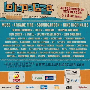 Lollapalooza Brazil 2014 Lineup poster image