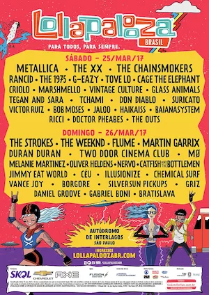Lollapalooza Brazil 2017 Lineup poster image