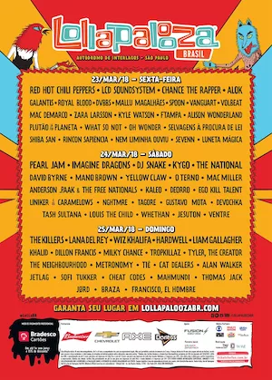 Lollapalooza Brazil 2018 Lineup poster image