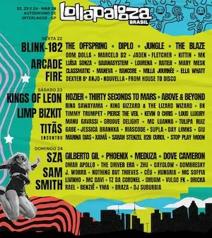 Lollapalooza Brazil 2024 Lineup poster image