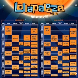 Lollapalooza Chile 2011 Lineup poster image