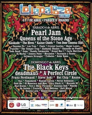 Lollapalooza Chile 2013 Lineup poster image
