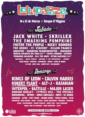 Lollapalooza Chile 2015 Lineup poster image