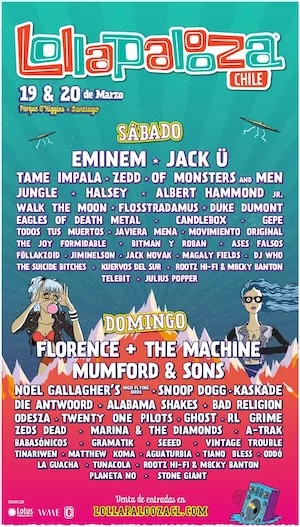 Lollapalooza Chile 2016 Lineup poster image