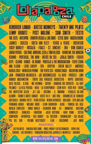 Lollapalooza Chile 2019 Lineup poster image