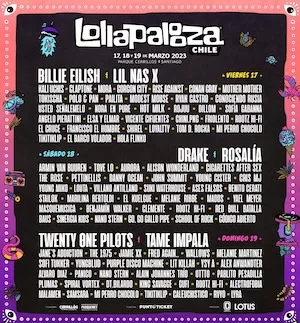 Lollapalooza Chile 2023 Lineup poster image