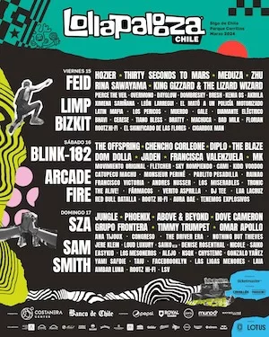 Lollapalooza Chile 2024 Lineup poster image