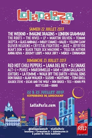 Lollapalooza Paris 2017 Lineup poster image