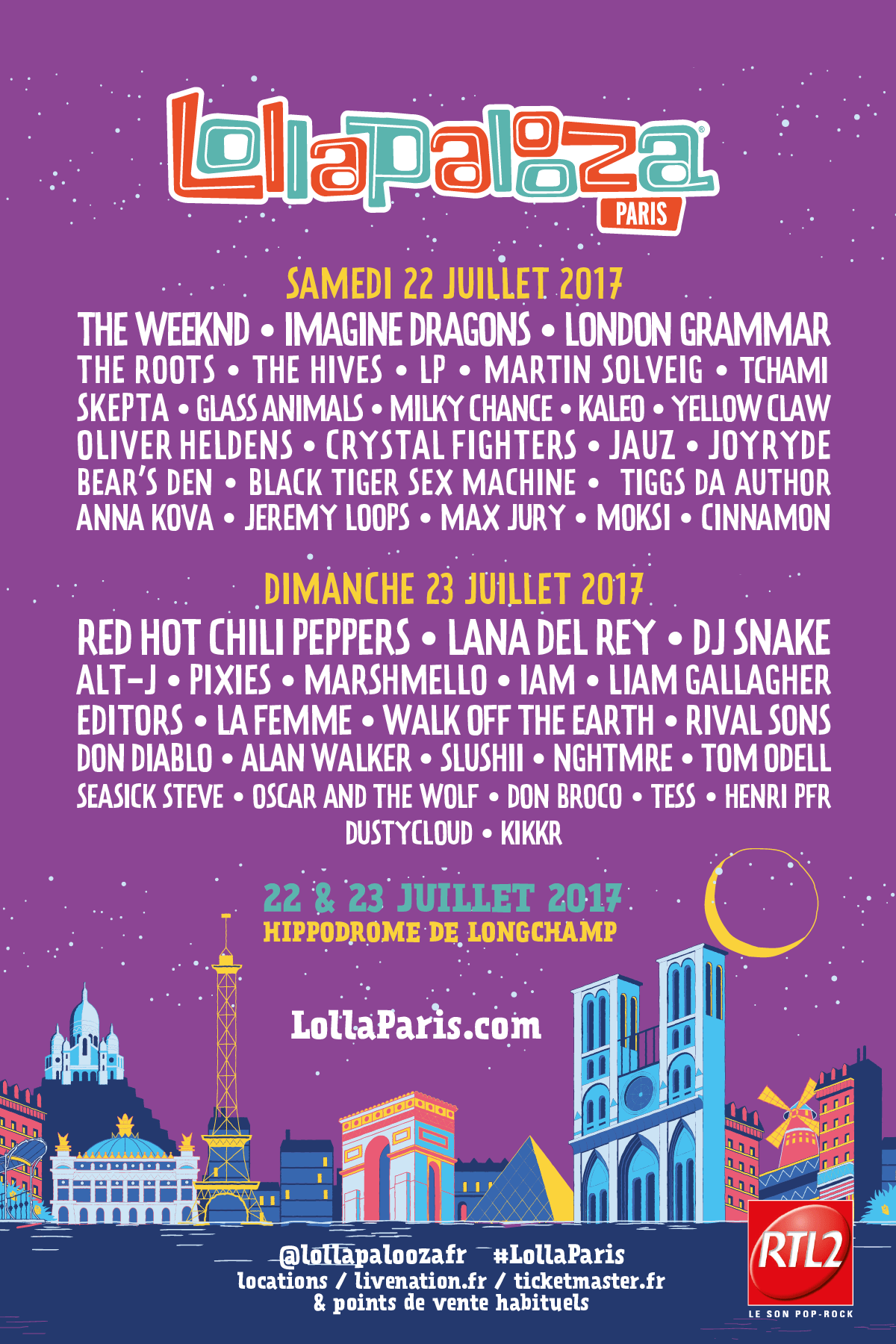 Lollapalooza Paris 2017 Lineup Grooveist