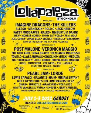 Lollapalooza Stockholm 2022 Lineup poster image