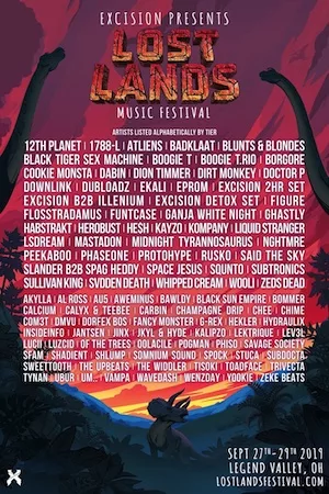 Lost Lands Music Festival 2019 Lineup poster image