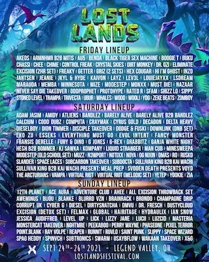 Lost Lands Music Festival 2021 Lineup poster image