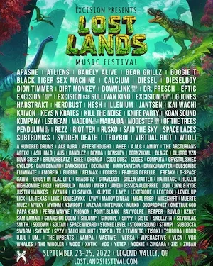 Lost Lands Music Festival 2022 Lineup poster image