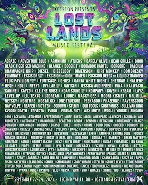 Lost Lands Music Festival 2023 Lineup poster image