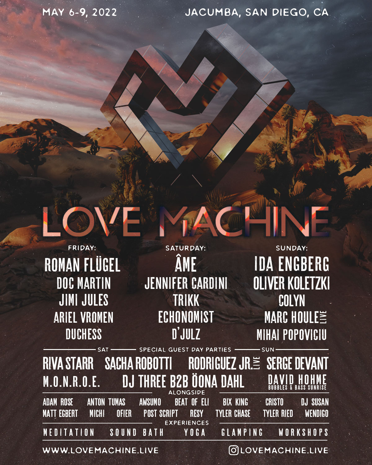 Love Machine Spring Retreat 2022 lineup poster