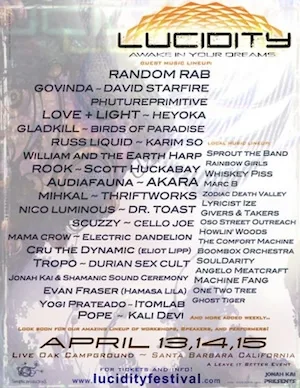 Lucidity Festival 2012 Lineup poster image