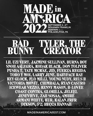 Made In America Festival 2022 Lineup poster image