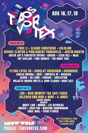 Meow Wolf Vortex 2019 Lineup poster image