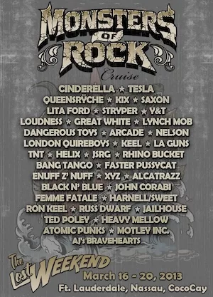 MONSTERS OF ROCK CRUISE 2013 Lineup poster image