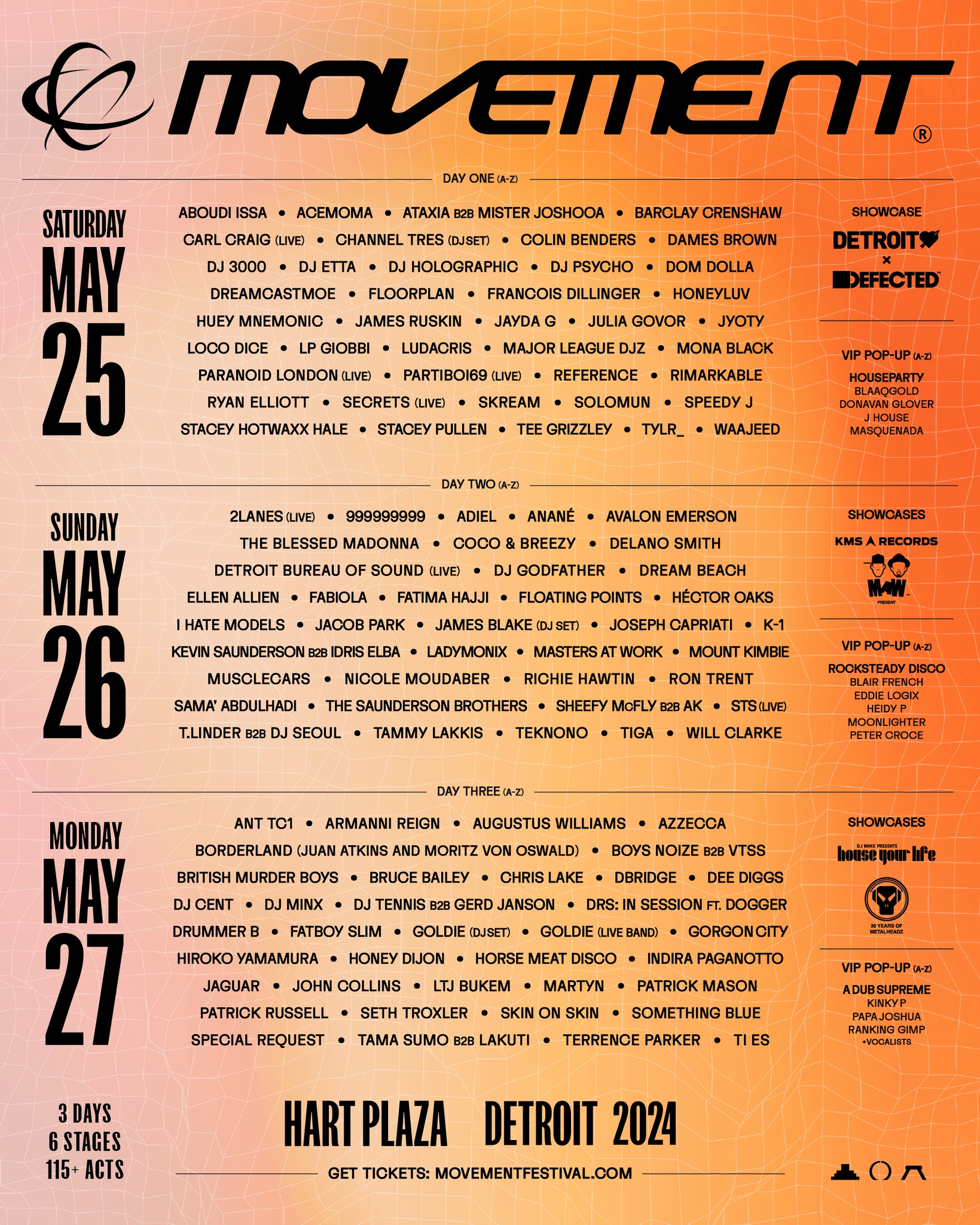 Movement Music Festival 2024 Lineup Poster 