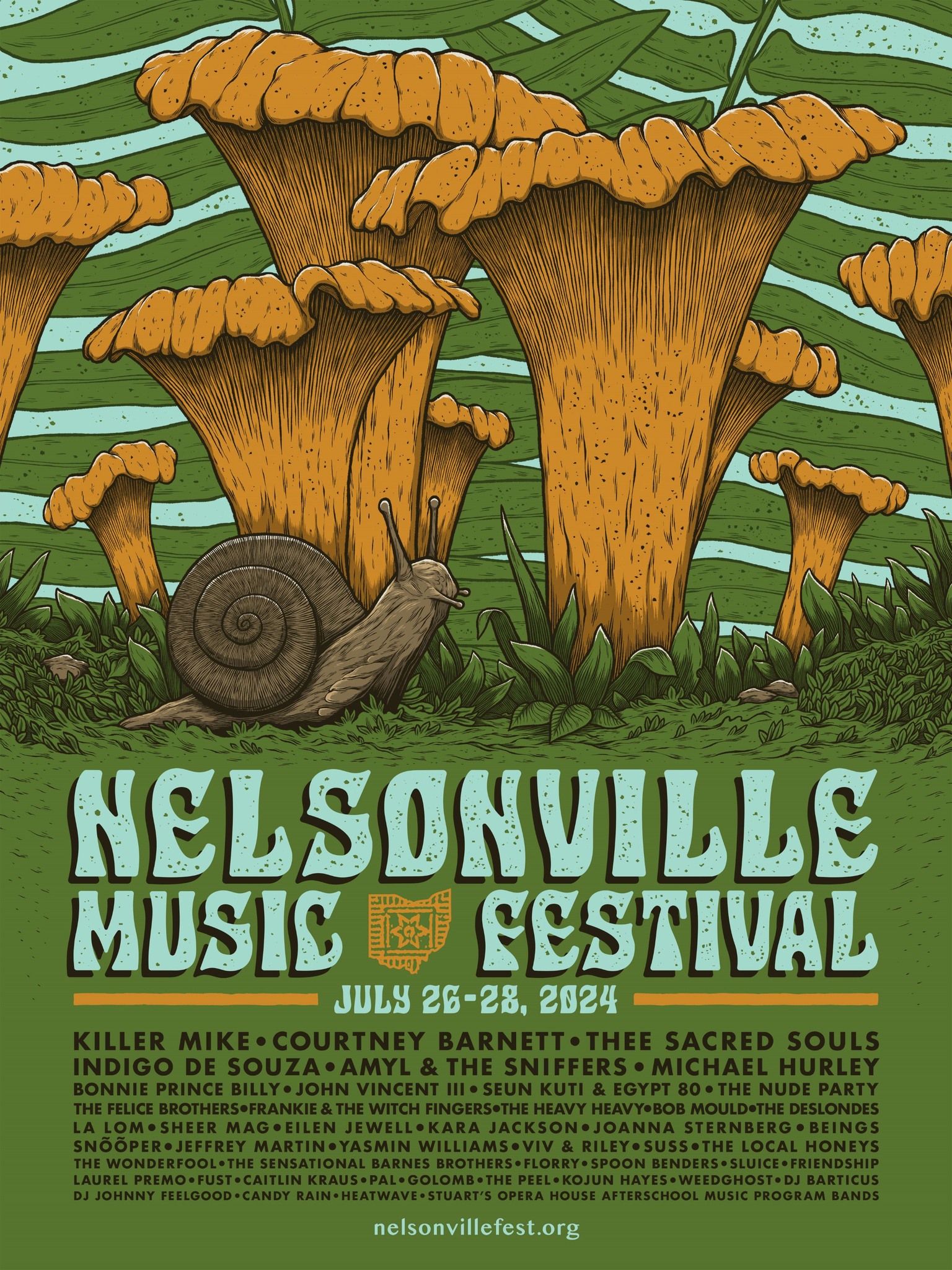 Nelsonville Music Festival lineup poster