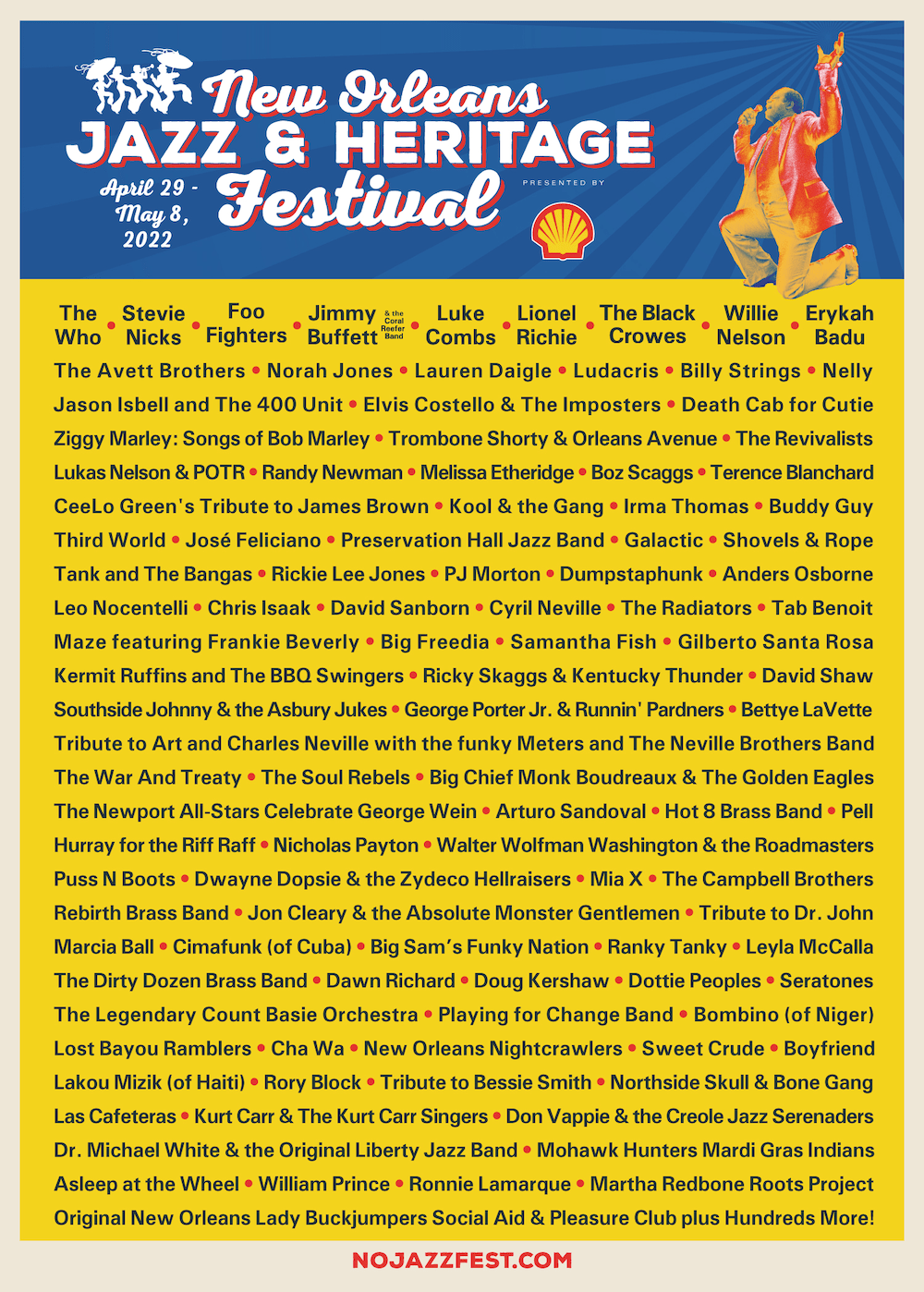 New Orleans Jazz & Heritage Festival 2022 Lineup poster image