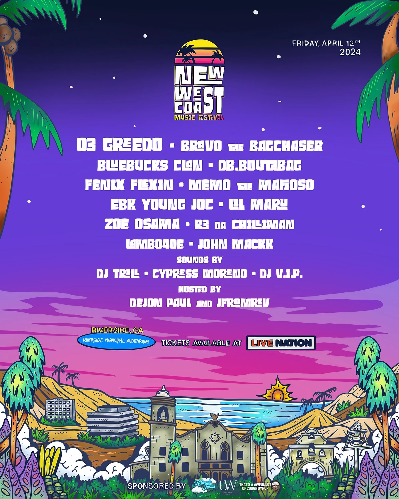 New West Coast Music Festival 2024 lineup poster