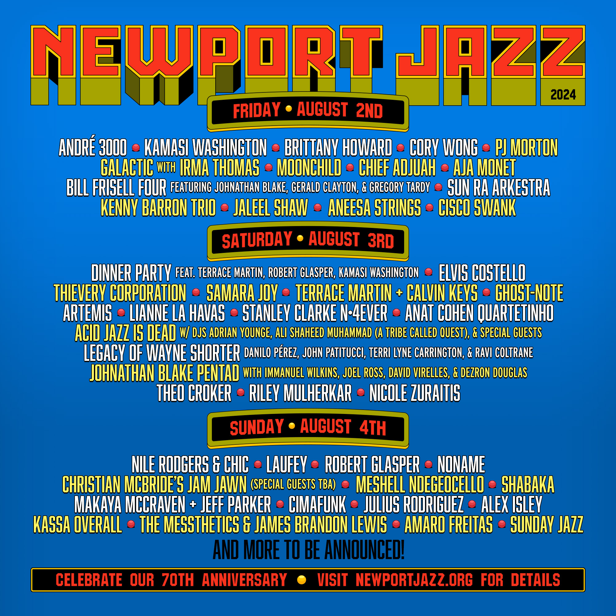 Newport Jazz Festival 2024 lineup poster