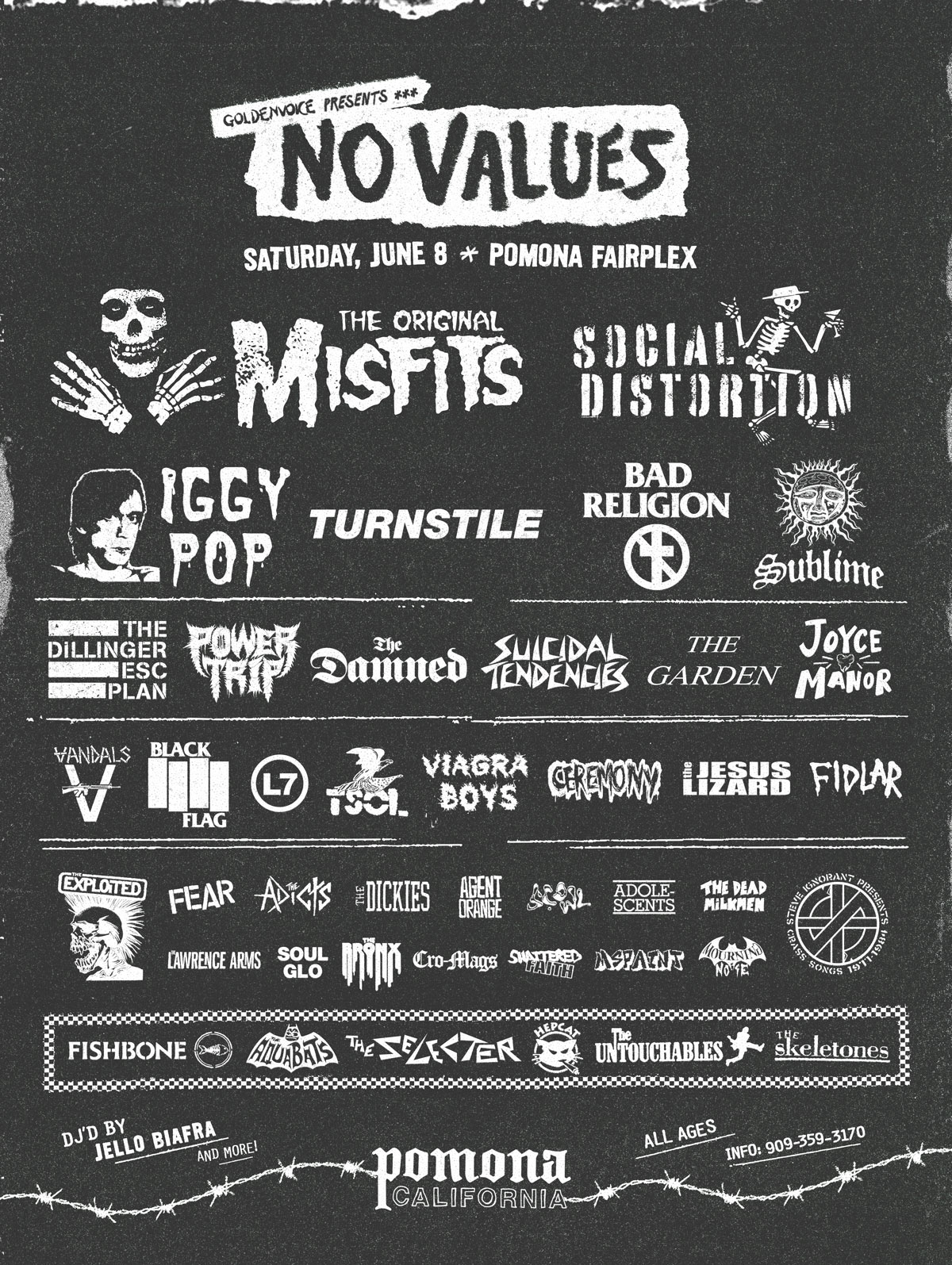 No Values Festival 2024 lineup poster