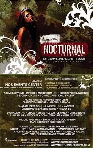 Nocturnal Wonderland 2008 Lineup poster image