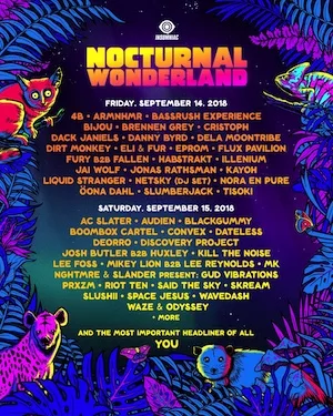 Nocturnal Wonderland 2018 Lineup poster image