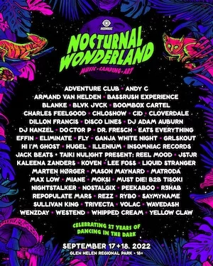 Nocturnal Wonderland 2022 Lineup poster image