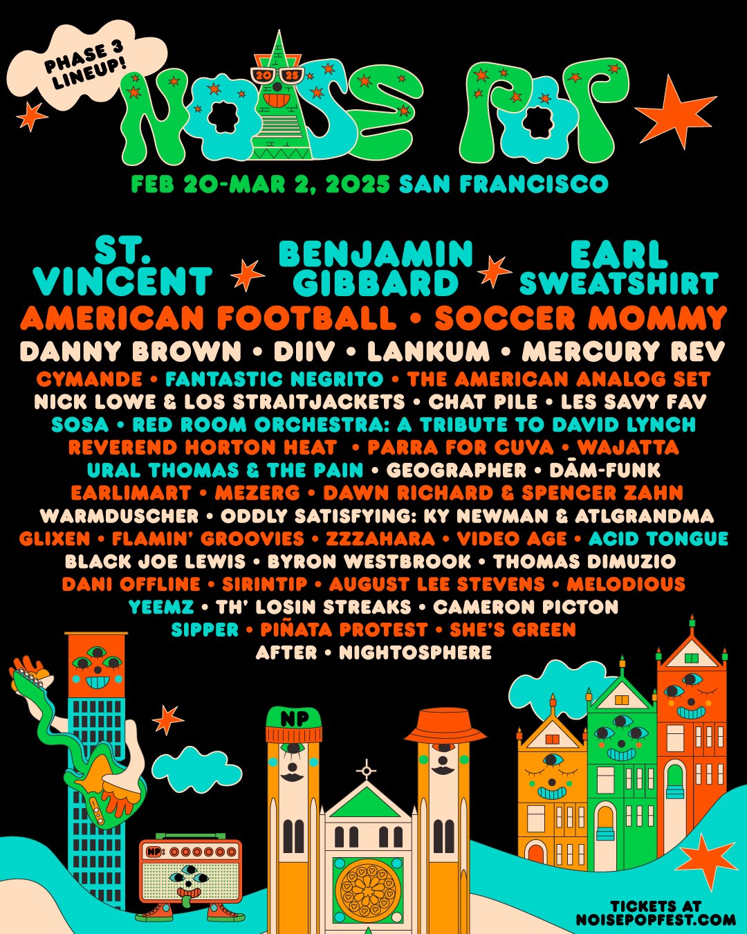 Noise Pop Music & Arts Festival lineup poster