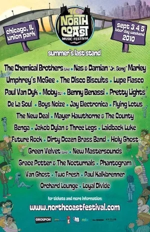 North Coast Music Festival 2010 Lineup poster image