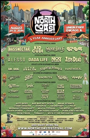 North Coast Music Festival 2014 Lineup poster image