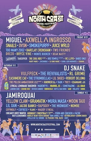 North Coast Music Festival 2018 Lineup poster image